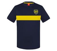 Arsenal FC Officiel - T-Shirt pour Entrainement de Football - Polyester - Homme - Bleu Marine/Rayure Jaune - XXL