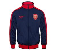Arsenal FC officiel - Veste de survêtement de football - homme - style rétro - Bleu marine/manche rouge - L