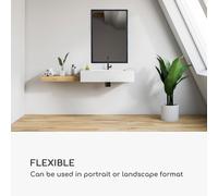 Arsenal miroir mural bois véritable rectangulaire 90 x 60 cm
