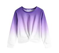 Arshiner Fille Sweatshirts Tie-Dye Enfants Pulls Col Rond Sport Mode Vêtements Léger Manches Longues Sweat pour Filles 10-11 Ans