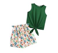 Arshiner Filles Débardeurs avec Short Set Enfants Ensembles de vêtements d'été Mode décontractée T-shirts sans manches Ensembles Vêtements pour Fille 9-10 ans