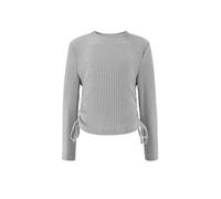 Arshiner Filles T-Shirt Cordon de Serrage Enfants Slim Manches Longues Col Rond Élégant Loisirs Automne Hiver pour Filles 7-8 Ans Gris Clair