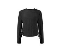 Arshiner Filles T-Shirt Cordon de Serrage Enfants Slim Manches Longues Col Rond Élégant Loisirs Automne Hiver pour Filles 7-8 Ans Noir