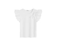 Arshiner Filles T-Shirts Nœud Papillon Coton Courtes Manches Enfants Tops Été Mode Loisirs T Chemise pour Les Filles 13-14 Ans Blanc