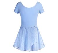 Arshiner Vêtements de Danse de Ballet pour Filles Robe de Ballet pour Enfants Danse Body Glitter Justaucorps de Ballet Vêtements de Ballet Costume de Ballet avec Jupe Tutu Bleu 10-11 Ans