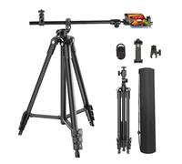 Arsoer Trépied horizontal pour iPhone 167 cm avec bras pivotant pour prise de vue vidéo créative, avec rotule, télécommande, support à clip pour iPhone 16 pro max