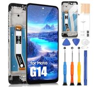 ARSSLY Écran de Rechange pour Motorola Moto G14 / Moto G54 LCD Ecran Replacement pour Motorola Moto PAYF0010IN XT-2343 Display LCD Tactile Digitizer Assembly avec Réparation Kit (Noir avec Cadre)