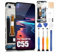 ARSSLY Écran de Rechange pour Realme C55 LCD Ecran Replacement pour Realme C55 2023 RMX3710 LCD Display Écran Tactile Digitizer Assembly avec Réparation Kit (Noir avec Cadre)