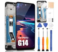 ARSSLY Écran LCD pour Moto G14 /G54 LCD Display pour Motorola Moto G14 PAYF0010IN / G54 XT-2343 Affichage Ecran Replacement Tactile Digitizer Assembly + Réparation Kit (Noir avec Cadre)