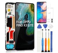 ARSSLY Ecran LCD pour Oppo Find X3 Lite 5G LCD Display pour Oppo Find X3 Lite 5G CPH2145 6,43 Pouces Écran de Rechange Touchscreen Digitizer Assemblée avec Réparation Kit (Noir avec Cadre)