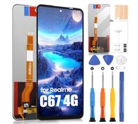 ARSSLY Écran LCD pour Realme C67 4G LCD Display pour Oppo Realme C67 4G RMX3890 Ecran Replacement Digitizer Tactile Numériseur Assemblé avec Kit de Réparation (Noir, 6,72")
