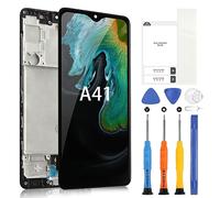 ARSSLY Écran LCD pour Samsung Galaxy A41 A415F 6,1" Remplacement avec Cadre, Digitazer pour SM-A415F SCV48 SC-41A Écran Tactile Assemblée Écran Remplacement avec Réparation Kit,Verre Trempé