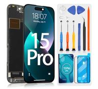 ARSSLY Incell Écran pour iPhone 15 Pro LCD Affichage pour iPhone15 Pro Ecran Replacement pour iPhone 15Pro A2848 A3101 A3104 A3102 Display Tactile Digitizer Assembly avec Réparation Kit (6,1", Noir)