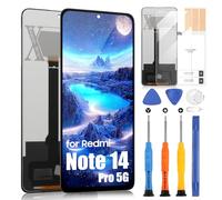 ARSSLY Incell Ecran pour Xiaomi Redmi Note 14 Pro 5G LCD Display pour Redmi Note 14 Pro 5G 24090RA29G Écran Tactile Digitizer Assembly Réparation Kit (Noir, Not Support Empreintes Digitales)