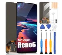 ARSSLY OLED Écran pour Oppo Reno6 LCD pour Oppo Reno 6 4G / 5G PEQM00 CPH2251 CPH2235 Ecran Tactile Digitizer Assembly Réparation Kit (Nero, Support Empreintes Digitales)