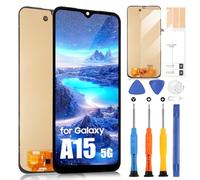 OLED LCD Ecran pour Galaxy A15 Écran de Rechange pour Samsung Galaxy A15 4G / 5G SM-A155 SM-A156 LCD Display Touch Screen Assembly avec Réparation Kit (Noir, 6,5")