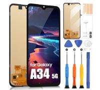 ARSSLY OLED LCD Ecran pour Samsung A34 5G LCD Display pour Samsung Galaxy A34 5G SM-A346B SM-A346E SM-A346M 6,6 Pouce Écran de Rechange Tactile Digitizer Assembly Réparation Kit, Noir