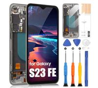 ARSSLY OLED LCD Ecran pour Samsung S23 FE LCD Display pour Samsung Galaxy S23 FE SM-S711B SM-S711U 6,4 Pouces Écran Replacement Tactile Digitizer Assemblée + Réparation Kit, Noir avec Cadre