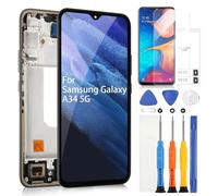 ARSSLY pour Samsung Galaxy A34 5G A346 Écran LCD pour Galaxy A34 5G SM-A346E SM-A346B SM-A346M LCD Écran Tactile Digitazer Assembly Remplacement avec Réparation Kit (Noir avec Cadre)
