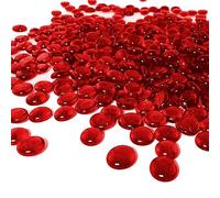 ARSUK cailloux de verre pierres décoratives perles pépites gemmes carreaux de mosaïque pour Vases artisanat bols de jardin réservoir de poisson (170-180 galets rouges)