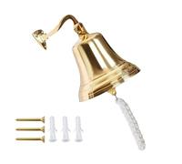 ARSUK Cloche de Bateau, Nautique, Marine en Laiton Massif, dîner d'école, réception, décoration Murale, Cloche Antique à Suspendre (4" Laiton Massif)