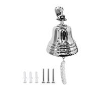 ARSUK Cloche Murale 3 Pouces (7.62 cm) - Clochette de Bateau Vintage avec Corde - Carillon Fort et Clair à Suspendre pour Porte, Jardin, Entrée, Bar ou Maison - Cloche Décorative en Aluminium