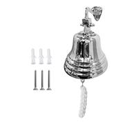 ARSUK Cloche Murale 5 Pouces (12.7 cm) - Clochette de Bateau Vintage avec Corde - Carillon Fort et Clair à Suspendre pour Porte, Jardin, Entrée, Bar ou Maison - Cloche Décorative en Aluminium