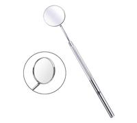 ARSUK Ensemble de miroirs dentaires anti-buée pour dents de gomme, outil en acier inoxydable avec poignée de 6,3" de long et têtes rondes en verre de rechange (1)