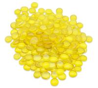 ARSUK - Galets de Verre Jaune 455 g 70-80 pcs Ø17-20 mm - Pierres Décoratives, Cailloux Plat, Perles de Verre, Gravier Aquarium, Remplissage Vase, Mariage, Art Floral, Mosaïque, DIY Décoration Maison