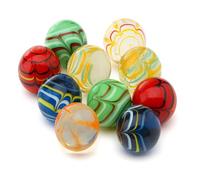 ARSUK - Lot de 10 Grosses Billes en Verre Fait Main 25 mm - Billes Multicolores pour Enfants, Jeux, Collection et Décoration
