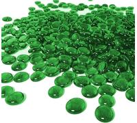 ARSUK Lot de 100 galets décoratifs plats en verre - Mosaïque - Pour vase - Pierres florales - Décoration d'aquarium - 100 galets verts (0,5 kg)