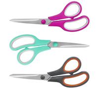 ARSUK Lot de 3 ciseaux multi-usages - Lames ultra tranchantes en acier inoxydable de 21,3 cm, poignées ergonomiques à prise en main douce - Ciseaux robustes pour la maison, le bureau, l'école