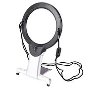 ARSUK Loupe avec lumière et Support, loupe 6X avec lumière, loupe Mains Libres avec Support, Grandes loupes avec 2 lumières LED 22,2 x 13,5 x 2 cm
