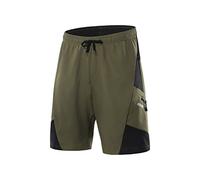 ARSUXEO Hommes Short de vélo de Montagne Short MTB avec Doublure rembourrée Short de Cyclisme Coupe Ample Léger B2204 Vert Armée M
