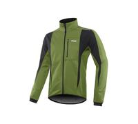 ARSUXEO Veste cycliste hommes veste de course Coupe-vent Softshell Winter Thermal respirant Bike Outterwear 15K Vert de l'armée M