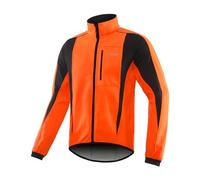ARSUXEO Veste cycliste hommes veste de course Coupe-vent Softshell Winter Thermal respirant Bike Outterwear 15K Orange M