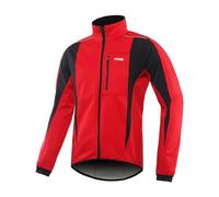 ARSUXEO Veste cycliste hommes veste de course Coupe-vent Softshell Winter Thermal respirant Bike Outterwear 15K Rouge M