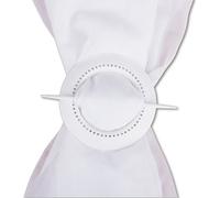 Arsvita Embrasse en plastique avec strass ou en bois massif - Embrasse décorative et pratique disponible dans de nombreux choix (plastique avec strass / blanc - blanc neige