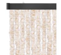 Arsvita Rideau en duvet - 120 x 200 cm - Beige chiné/blanc - Protection contre les insectes et les regards indiscrets - Pour votre porte de balcon et de terrasse - Plusieurs couleurs