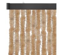 Arsvita Rideau en duvet - 90 x 220 cm - Noir - Protection contre les insectes et les regards indiscrets - Pour votre porte de balcon et de terrasse - Plusieurs couleurs