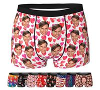ARSWENGER Boxers Personnalisés pour Hommes avec Visages, Caleçon Drôle Personnalisé Avatar, sous-vêtements pour Le Visage du Mari et de la Femme Cadeau de Saint-Valentin(Style 88)