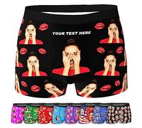 ARSWENGER Boxers Personnalisés pour Hommes avec Visages, Caleçon Drôle Personnalisé Avatar, sous-vêtements pour Le Visage du Mari et de la Femme Cadeau de Saint-Valentin(Style 50)