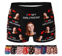 ARSWENGER Boxers Personnalisés pour Hommes avec Visages, Caleçon Drôle Personnalisé Avatar, sous-vêtements pour Le Visage du Mari et de la Femme Cadeau de Saint-Valentin(Style 68)