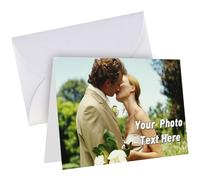 ARSWENGER Cartes de Vœux Personnalisées avec Enveloppe, Carte de Remerciement avec Texte Photo, Postales Uniques pour Anniversaire, Mariage, Halloween, Noël, Fête des Mères, Fêtes (Blanc)