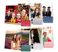 ARSWENGER Cartes de Vœux Personnalisées avec Enveloppe, Carte de Remerciement avec Texte Photo, Postales Uniques pour Anniversaire Mariage Halloween Noël Fête des Mères Fêtes (6 Pièces - Multicolore)