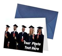 ARSWENGER Cartes de Vœux Personnalisées avec Enveloppe, Carte de Remerciement avec Texte Photo, Postales Uniques pour Anniversaire, Mariage, Halloween, Noël, Fête des Mères, Fêtes (Bleu)