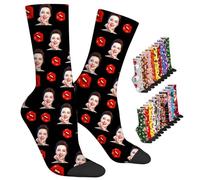 ARSWENGER Chaussettes Personnalisées Avec Texte Photo, Chaussette Personnalisée Pour Image de Visage, Chaussettes Personnalisées Pour Amoureux Des Chiens Pour la Famille (A10)