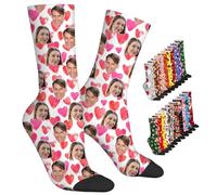 ARSWENGER Chaussettes Personnalisées Avec Texte Photo, Chaussette Personnalisée Pour Image de Visage, Chaussettes Personnalisées Pour Amoureux Des Chiens Pour la Famille (A9)
