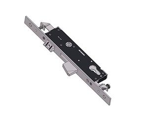 Art. 1410S3025 Serrure de sécurité pour montants triple fermoir basculant et loquet réglable, boîtier étroit 15 mm avant inox - E - 30 ambidextre