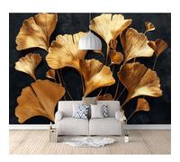 Art 3D Mural Self-adhesive Wallpaper Golden ginkgo biloba dark blue 100x70cm Wall Murals Large Decor Paintings Living Room Tv Bar Ktv Backdrop Bedroom Stickers